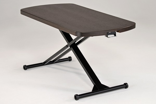 Height adjustable rolling coffee table