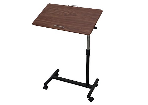 Height adjustable rolling laptop desk